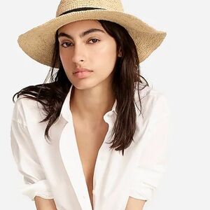 J.Crew Wide Brim Packable Straw Hat